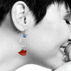Cubist Profile Earrings - Blue