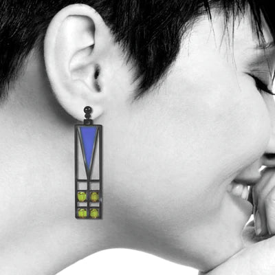 Light Screen Blue Window Earrings