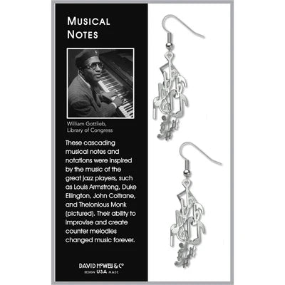 Musical Notes Silver Earrings