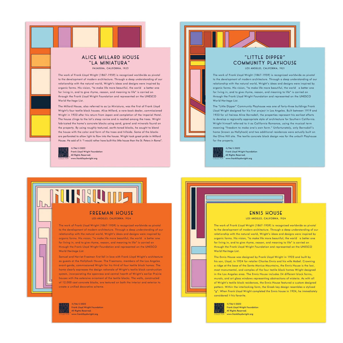 Frank Lloyd Wright Textile Blocks Puzzle Set