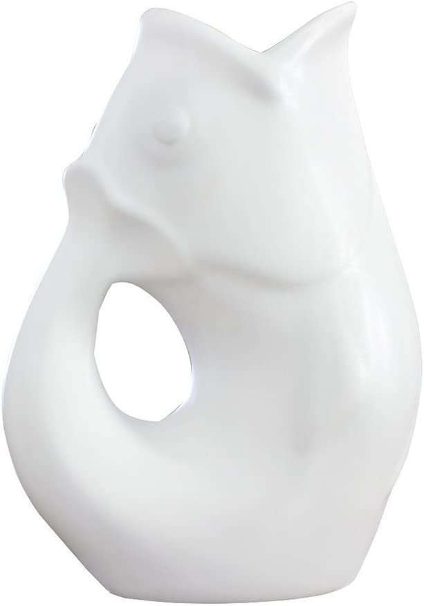 White Gurgle Pot - Medium