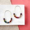 Kantha Elongated Wire Hoop Earrings