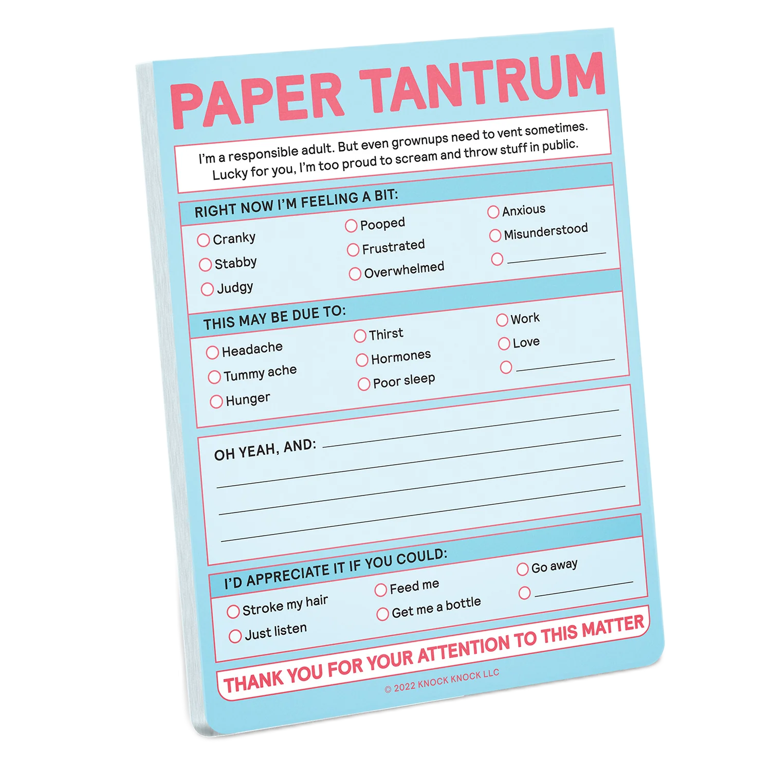 Paper Tantrum Pad Knock Knock Nifty Notes