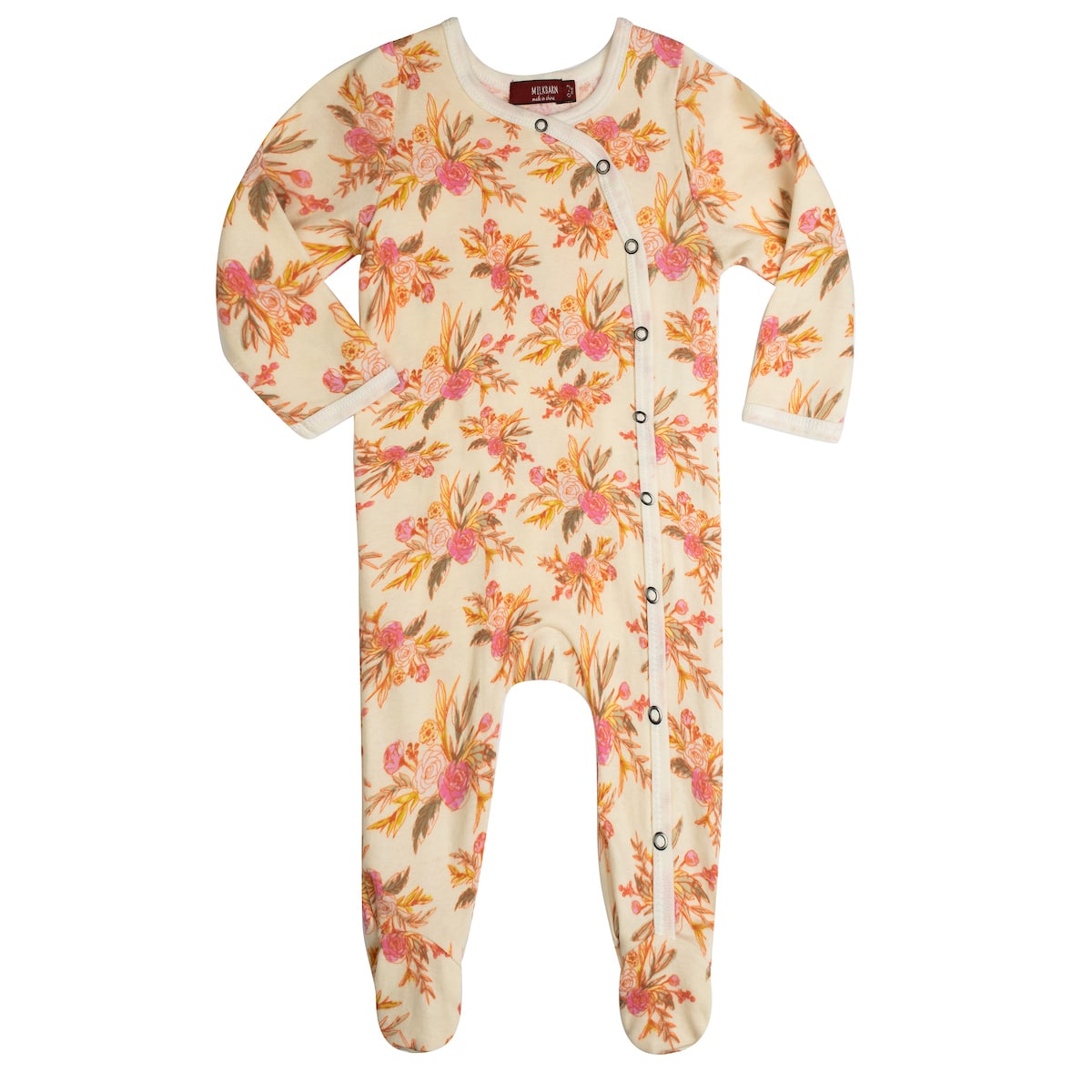 Vintage Floral Footed Romper 3-6M