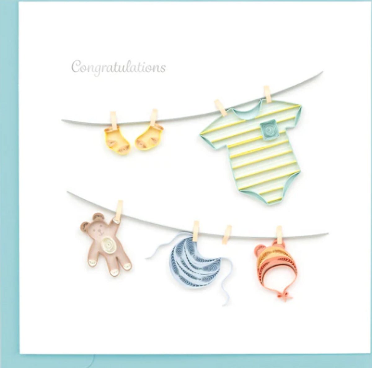 Baby Clothesline Quilling Card