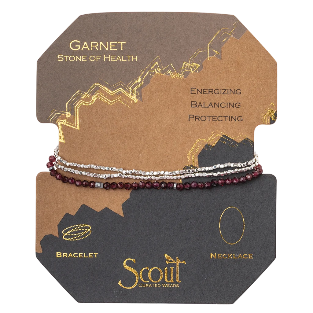 Delicate Stone Bracelet/Necklace - Garnet