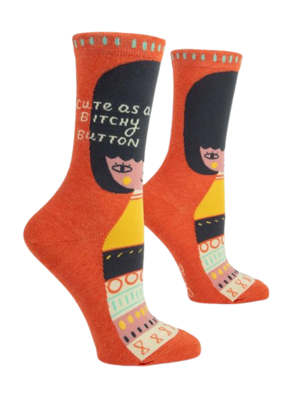 Cute As A Bitchy Button Ladies Socks