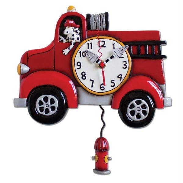 Big Red Firetruck Clock Allen Designs Wall Decor