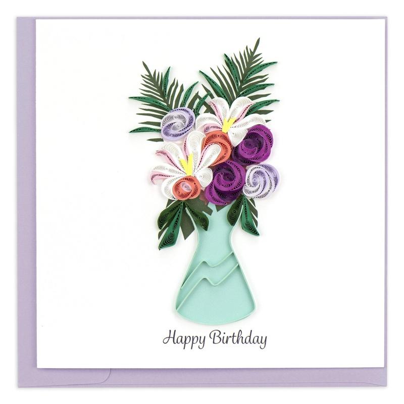 Birthday Flower Vase Card Quilling Card Llc Cards