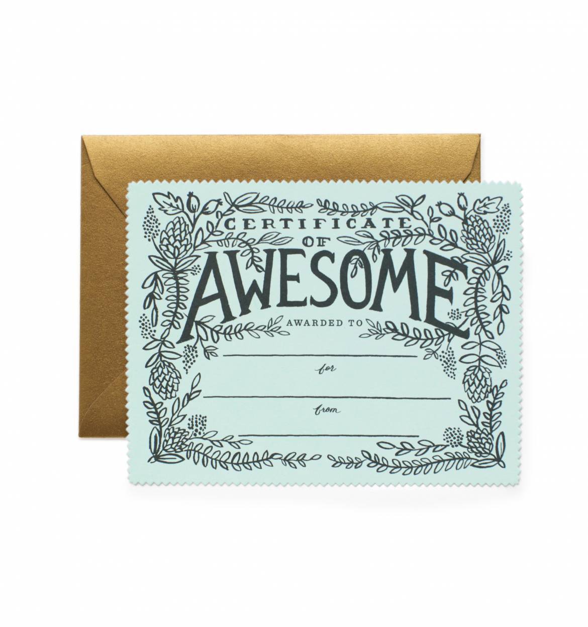 Certificate Of Awesome Card Rifle Paper Co Cards