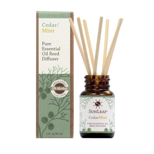 Essential Oil Reed Diffuser - Cedar/Mint 1 oz SunLeaf Naturals LLC Candles &amp; Home Fragrance
