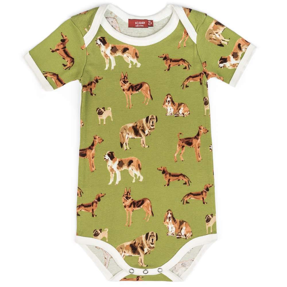 Green Dog One Piece  3-6 M Milkbarn Baby Baby