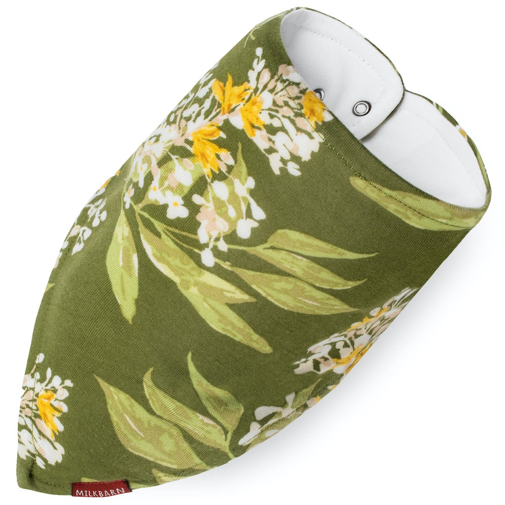 Green Floral Kerchief Bib