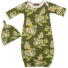 Green Floral Gown &amp; Hat Set