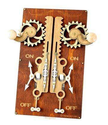 Rack &amp; Pinion Double Switch Plate Cover by Green Tree / Cinnamon Green Tree Jewelry Home Decor