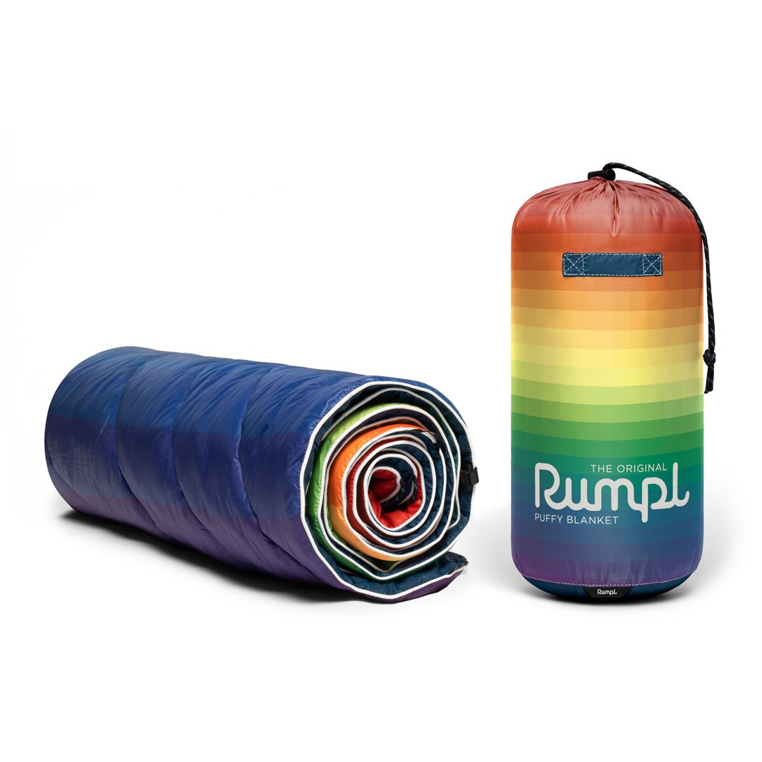 The Original Rumpl Puffy Blanket - Rainbow Fade