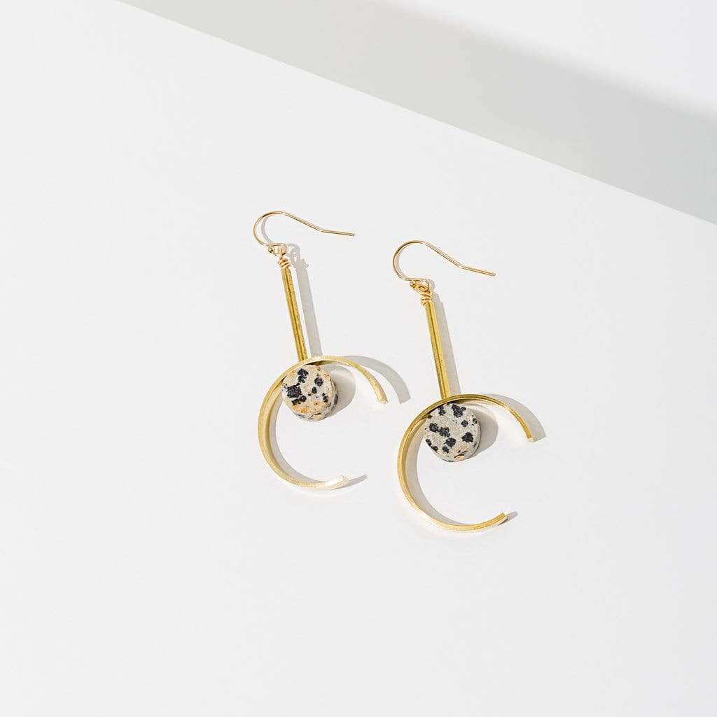 Santorini Earrings - Dalmatian Jasper Larissa Loden Jewelry