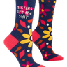 Sisters Are The Shit Ladies Socks Blue Q Clothing