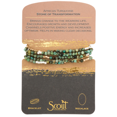 Stone Wrap Bracelet/Necklace - African Turquoise Scout Curated Wears Jewelry