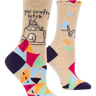 You Crafty Bitch Ladies Socks Blue Q Clothing